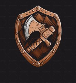 Wikingeraxt und Schild